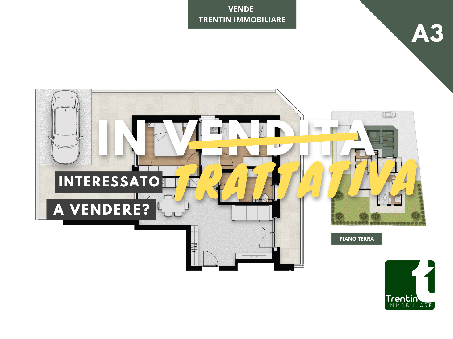 Appartamento 2 stanze con giardino